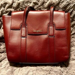 Burgundy Karl Lagerfeld sachel handbag